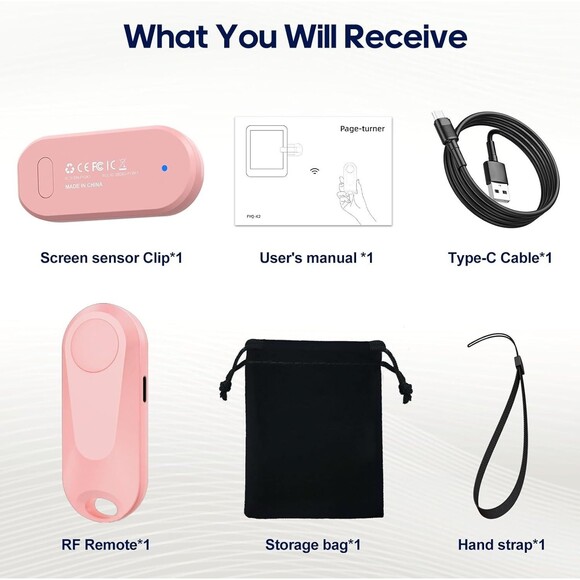 RF Remote Photo and Video, Control Page Turner for Kindle, Tablet And Phone Pink - Picture 2 of 9